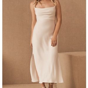 BHLDN Cali Satin Charmeuse Midi Dress